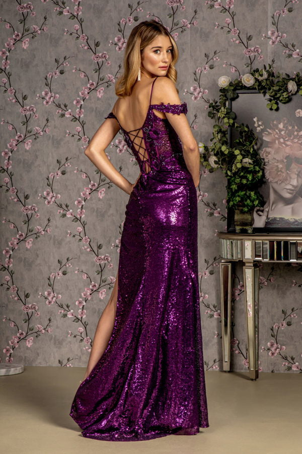 3-D Flower Sequin Mermaid Women Formal Dress by GLS by Gloria - GL3436 - Special Occasion/Curves
