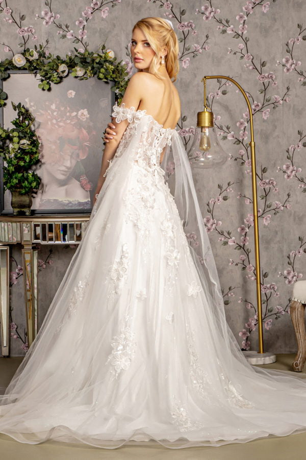 slim fit dress slacks Sparkle Glitter Wedding Dress - Long Sleeve Wedding Dress main image 0