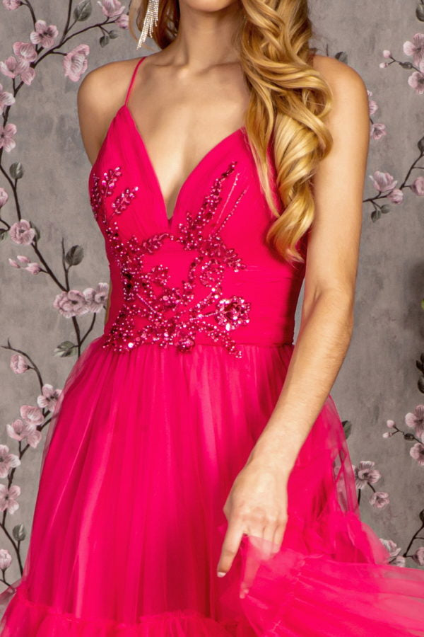 Sequin Spaghetti Strap A-Line Women Formal Dress by GLS by Gloria - GL3452 - Special Occasion/Curves