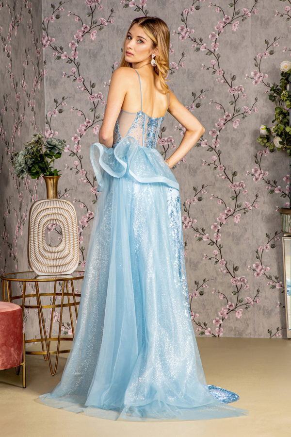 Baby Blue Prom Dress Sweetheart Neckline