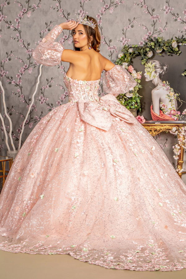 Embroidery Puff Sleeves Sweetheart Quinceanera Dress by GLS by Gloria - GL3466