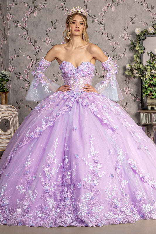 Sequin Strapless Sweetheart Quinceanera Dress by GLS by Gloria - GL3470