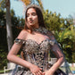 Embroidery Velvet Sweetheart Neckline Quinceanera Dress by GLS by Gloria - GL3471