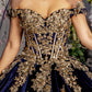Embroidery Velvet Sweetheart Neckline Quinceanera Dress by GLS by Gloria - GL3471