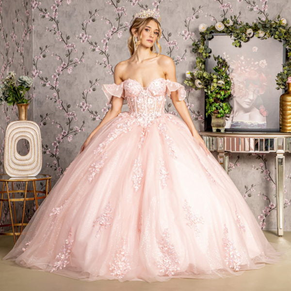 pink glitter quince dress Sequin Off-Shoulder Sweetheart Quinceanera by GLS by Gloria SIZE:58 Zapaka Women White Black Prom Dresses dress Source Now
