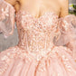 Glitter Embroidery Sweetheart Quinceanera Dress by GLS by Gloria - GL3476