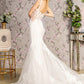 Embroidery Straight Across Neck Mermaid Women Bridal Dress by GLS by Gloria - GL3478 - Special Occasion/Curves