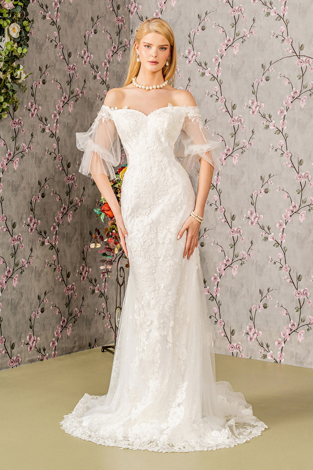 Floral Embroidery Mermaid Women Bridal Dress by GLS by Gloria - GL3479
