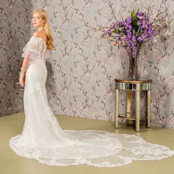 Floral Embroidery Mermaid Women Bridal Dress by GLS by Gloria - GL3479 - Special Occasion/Curves