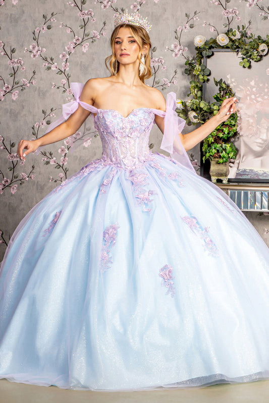 3D Butterfly Off Shoulder Quinceanera Dress by GLS by Gloria - GL3482