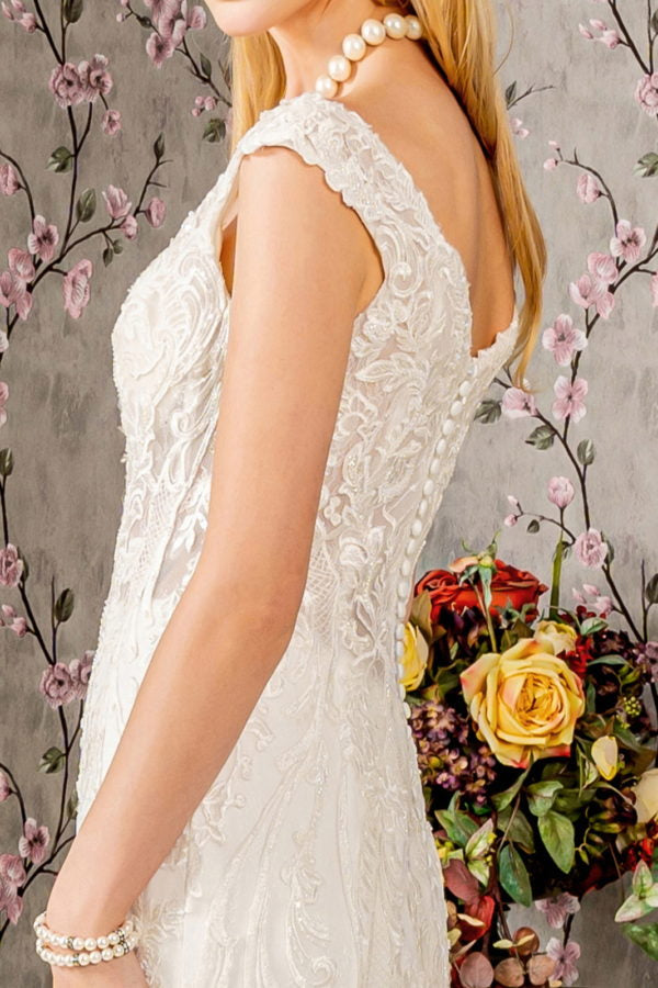 Embroidery Off Shoulder Trumpet Women Bridal Dress by GLS by Gloria - GL3490 - Special Occasion/Curves