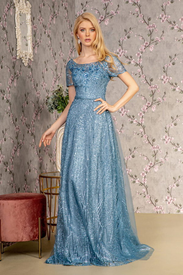 formal dress love nikki Embroidery Boat Neckline A-Line Women Formal Dress by GLS by Gloria