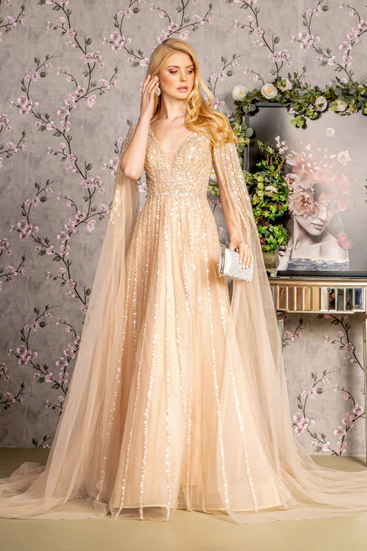 Sequin Illusion Sweetheart Neckline Women Formal Dress by GLS by Gloria - GL3494 - Special Occasion/Curves