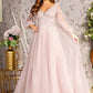 Sequin Puff Sleeves A-Line Women Formal Dress by GLS by Gloria - GL3495 - Special Occasion/Curves
