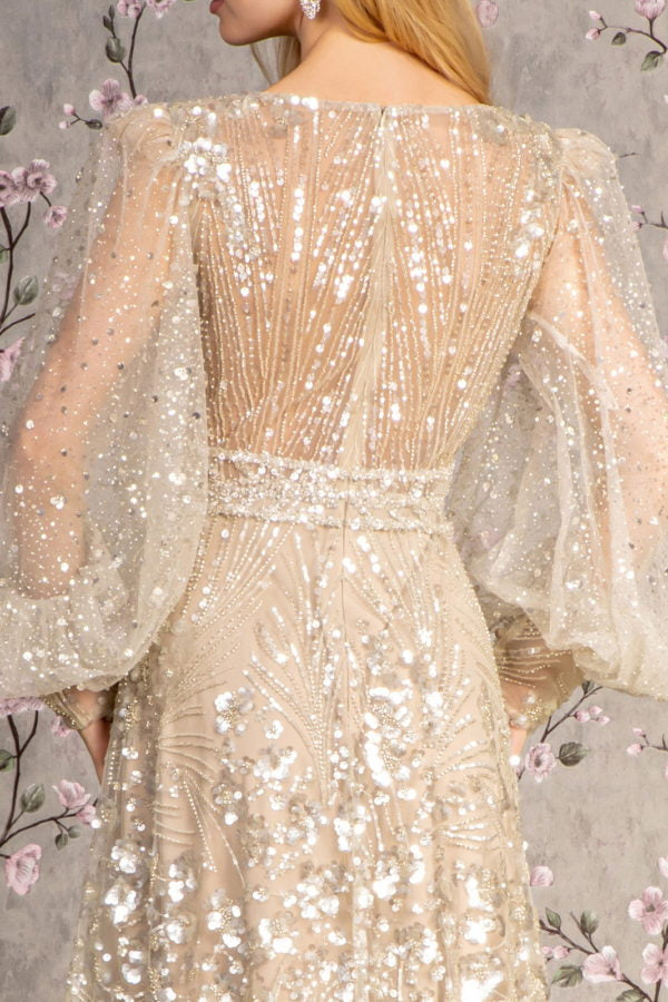a line glitter dress A-line Gold Shimmery Sequin Home Coming Dress