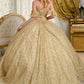 Embroidery Sequin V-Neckline Quinceanera Dress by Elizabeth K - GL3632