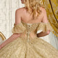 Embroidery Sequin V-Neckline Quinceanera Dress by Elizabeth K - GL3632