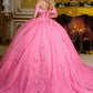 3D Floral Applique Off Shoulder Quinceanera Dress by Elizabeth K - GL3635