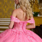 3D Floral Applique Off Shoulder Quinceanera Dress by Elizabeth K - GL3635