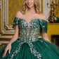 Glitter V-Neckline Tulle Quinceanera Dress by Elizabeth K - GL3636
