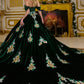 Organza Off Shoulder Velvet Quinceanera Dress by Elizabeth K - GL3637