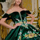 Organza Off Shoulder Velvet Quinceanera Dress by Elizabeth K - GL3637