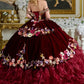 Embroidery Off Shoulder Velvet Quinceanera Dress by Elizabeth K - GL3638