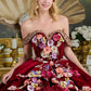 Embroidery Off Shoulder Velvet Quinceanera Dress by Elizabeth K - GL3638