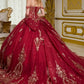 Glitter Cut-Away Shoulder Sequin Quinceanera Dress by Elizabeth K - GL3639
