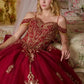 Glitter Cut-Away Shoulder Sequin Quinceanera Dress by Elizabeth K - GL3639