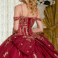 Glitter Cut-Away Shoulder Sequin Quinceanera Dress by Elizabeth K - GL3639