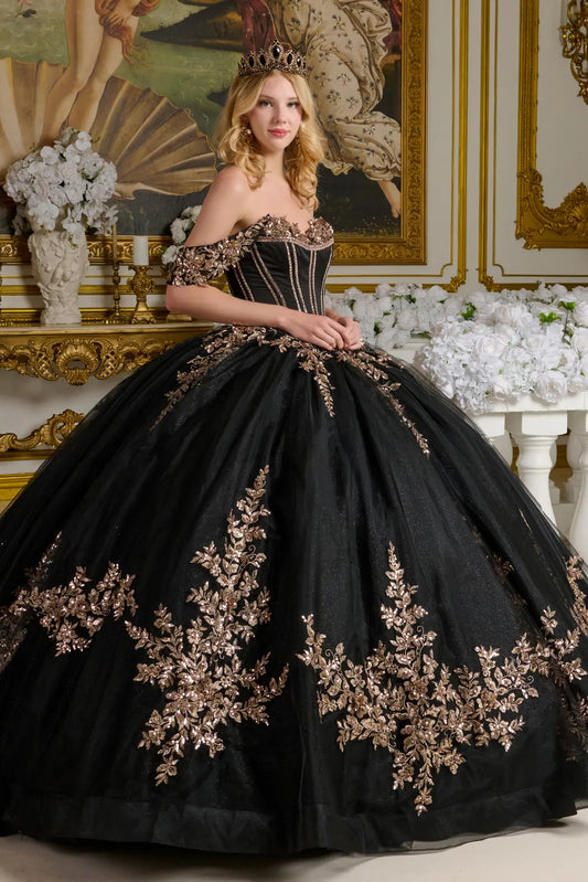 Sequin Sweetheart Neckline Quinceanera Dress by Elizabeth K - GL3640