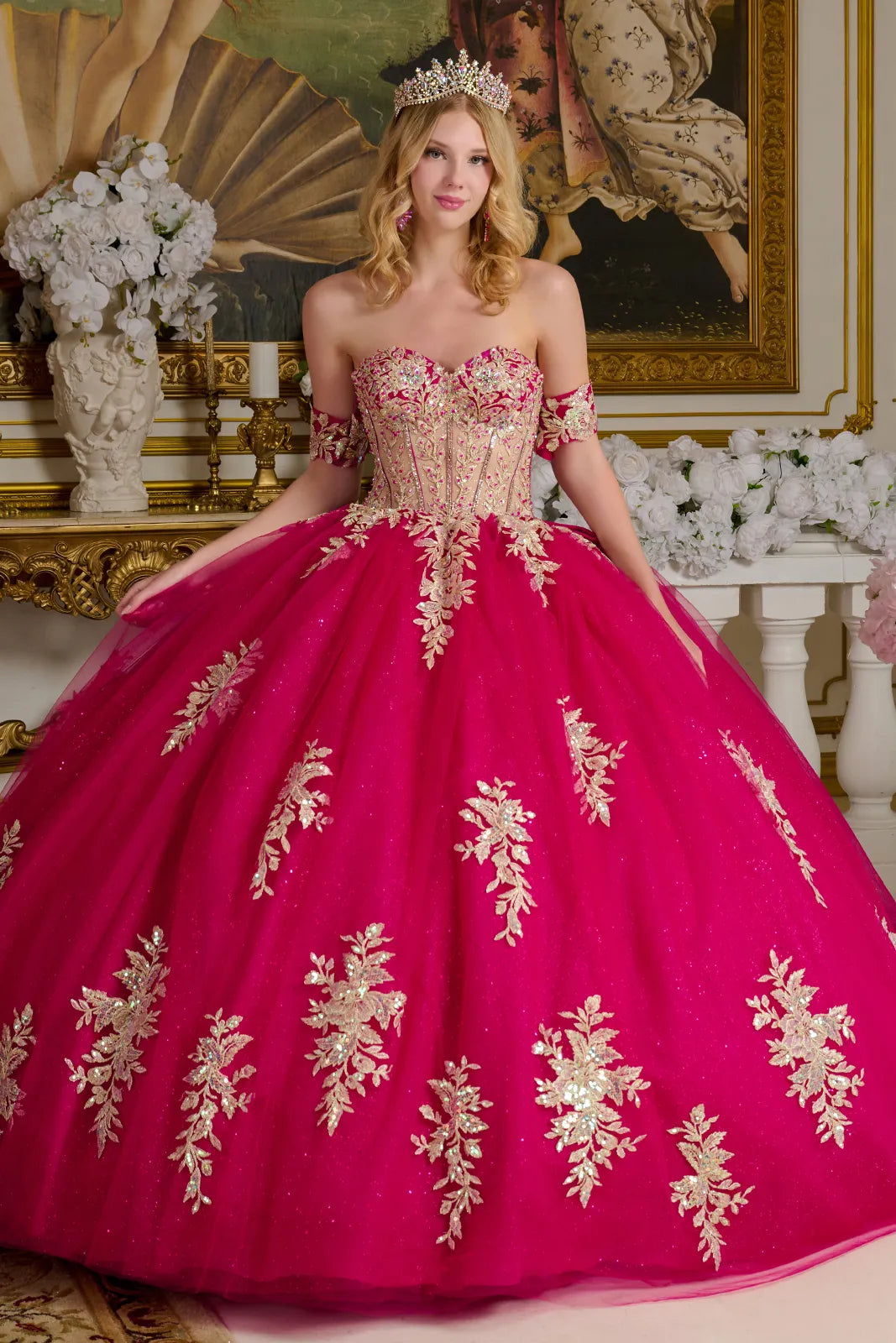 Off Shoulder Sweetheart Neckline Quinceanera Dress by Elizabeth K - GL3641