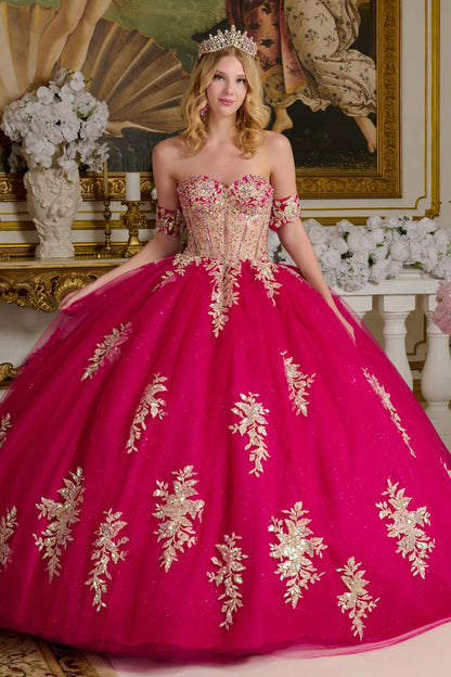 Off Shoulder Sweetheart Neckline Quinceanera Dress by Elizabeth K - GL3641