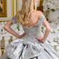 Satin 3D Floral Appliques V-Neckline Quinceanera Dress by Elizabeth K - GL3643