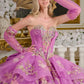 Glitter V-Neckline Tulle Quinceanera Dress by Elizabeth K - GL3647