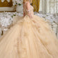 3D Butterfly Cut-Away Shoulder Quinceanera Dress by Elizabeth K - GL3648