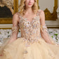 3D Butterfly Cut-Away Shoulder Quinceanera Dress by Elizabeth K - GL3648