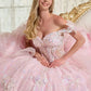 3D Butterfly Off Shoulder Tulle Quinceanera Dress by Elizabeth K - GL3651