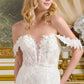 3D Flower Applique Off Shoulder Wedding Gown GLS by Gloria - GL3656