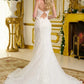 Illusion V-Neckline Spaghetti Strap Wedding Gown GLS by Gloria - GL3658