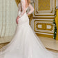 Embroidery V-Neckline Trumpet Wedding Gown GLS by Gloria - GL3659