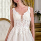 Glitter V-Neckline A-Line Wedding Gown GLS by Gloria - GL3661