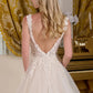 Glitter V-Neckline A-Line Wedding Gown GLS by Gloria - GL3661