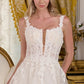 Embellished Shoulder Straps A-Line Wedding Gown GLS by Gloria - GL3662