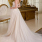 Sequin Boat Neckline Spaghetti Strap Wedding Gown GLS by Gloria - GL3663