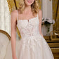 Sequin Boat Neckline Spaghetti Strap Wedding Gown GLS by Gloria - GL3663