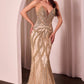 Embellished Plunging Neckline Mermaid Gown By Ladivine CC0688 - Women Evening Formal Gown - Special Occasion/Curves