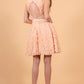 Elizabeth K - GS1604 - 3D Floral Applique Scoop-Neck Cocktail Dress - Short