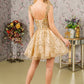 Elizabeth K - GS3187 - Butterfly Applique Sweetheart Neckline Cocktail Dress - Short